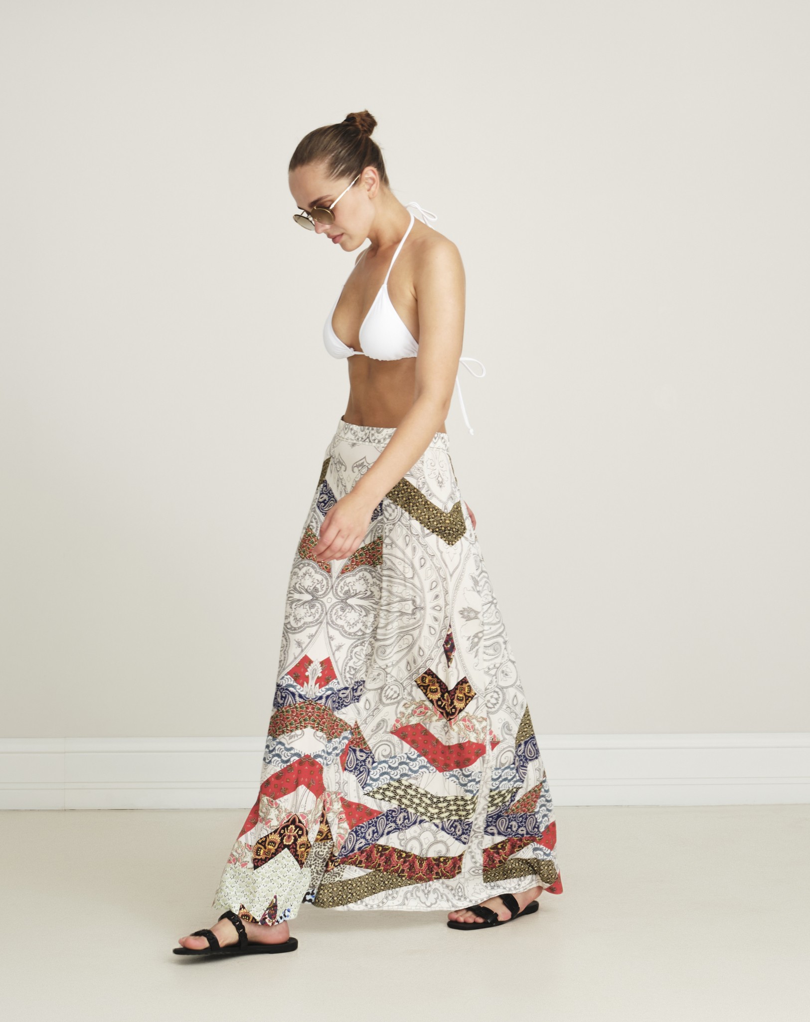 Etro- Multicolor Silk Blended Long Skirt